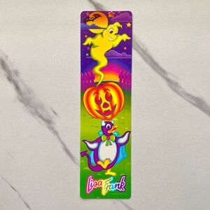 VTG Lisa Frank Halloween ghost, jack-o-lantern, and penguin bookmark